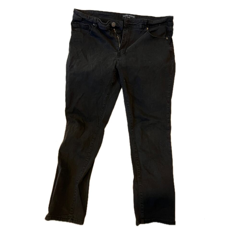 Indigo Wisdom Slim Straight Black Jeans Mens 36x30